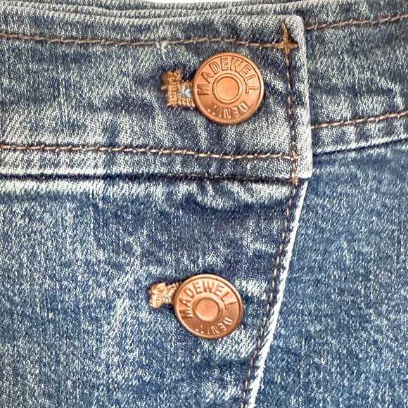 Madewell Denim Button-Front Midi Skirt Size 28 Polished Casual Modern Heritage - Picture 3 of 7